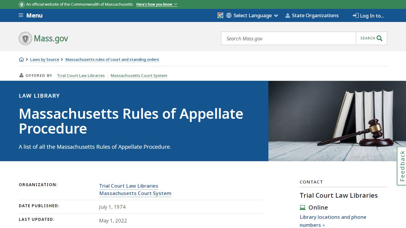 Massachusetts Rules of Appellate Procedure | Mass.gov